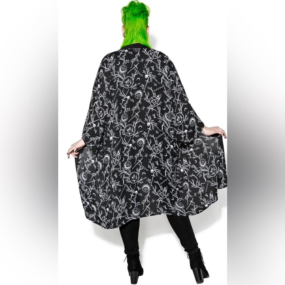 Black craft cult Demons long duster-kimono